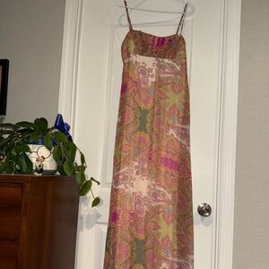 Vintage Boteh dress early 2000s. Spaghetti strap maxi paisley